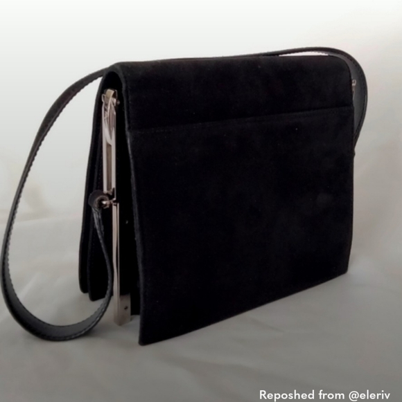 Salvatore Ferragamo Vintage Magnetic Snap Shoulder  Evening Suede Ladies Purse - Picture 4 of 16